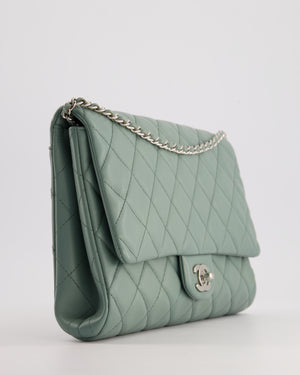 Chanel Cloudy Grey Timeless Clutch on Chain in Lambskin Leather with Silver Hardware