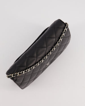 Chanel Black Quilted Wallet on Chain Bag In Lambskin Leather with Silver Hardware