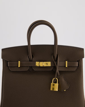 *RARE COLOUR* Hermès Birkin 25cm Bag Retourne in Ecorce Togo Leather with Gold Hardware