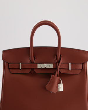 *SUPER RARE* Hermès Birkin 25cm Retourne in Rouge H Swift Leather with Palladium Hardware