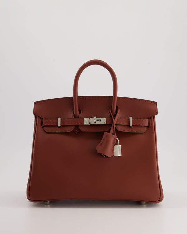 *SUPER RARE* Hermès Birkin 25cm Retourne in Rouge H Swift Leather with Palladium Hardware