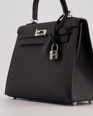 Hermés Kelly 25cm Bag in Black Epsom Leather with Palladium Hardware