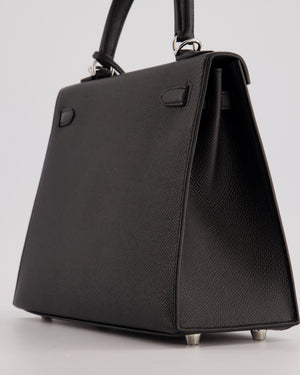 Hermés Kelly 25cm Bag in Black Epsom Leather with Palladium Hardware