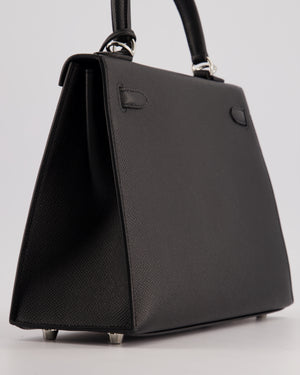 Hermés Kelly 25cm Bag in Black Epsom Leather with Palladium Hardware