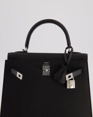 Hermés Kelly 25cm Bag in Black Epsom Leather with Palladium Hardware