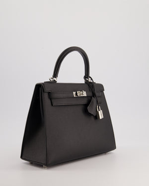 Hermés Kelly 25cm Bag in Black Epsom Leather with Palladium Hardware