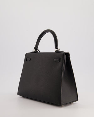 Hermés Kelly 25cm Bag in Black Epsom Leather with Palladium Hardware