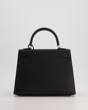 Hermés Kelly 25cm Bag in Black Epsom Leather with Palladium Hardware