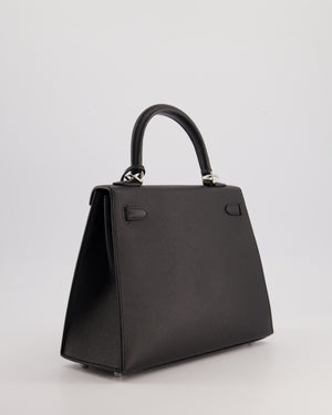 Hermés Kelly 25cm Bag in Black Epsom Leather with Palladium Hardware