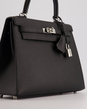 Hermés Kelly 25cm Bag in Black Epsom Leather with Palladium Hardware