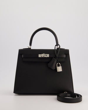 Hermés Kelly 25cm Bag in Black Epsom Leather with Palladium Hardware