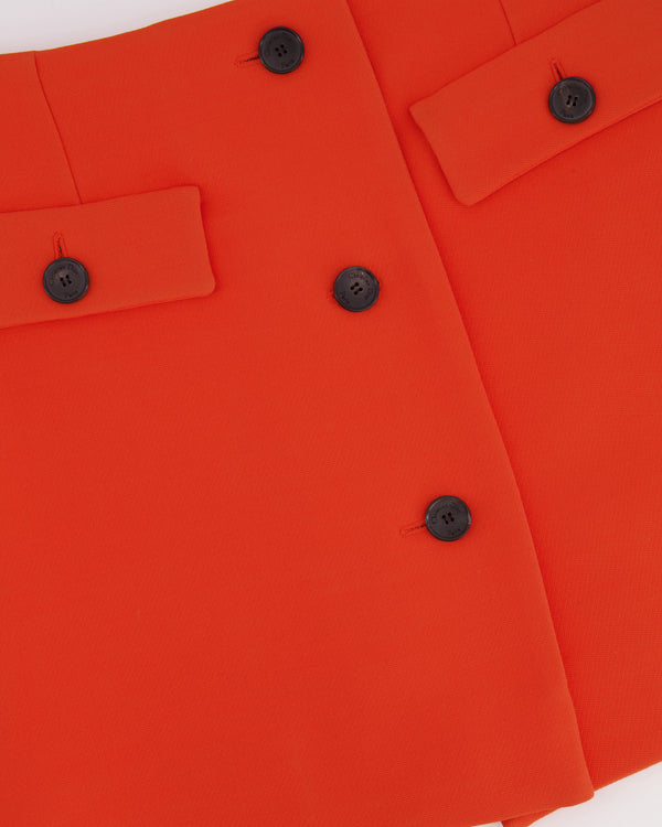 Dior Orange Mini Skirt with Pocket and Button Details Detail Size FR 36 (UK 8)