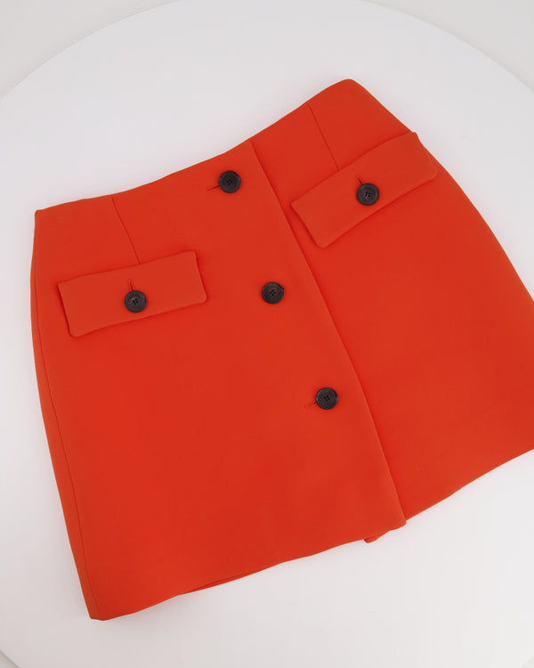 Dior Orange Mini Skirt with Pocket and Button Details Detail Size FR 36 (UK 8)