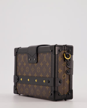 Louis Vuitton Brown Petite Malle Bag in Monogram Canvas 
Black Calfskin Leather with Gold Hardware RRP £4,550