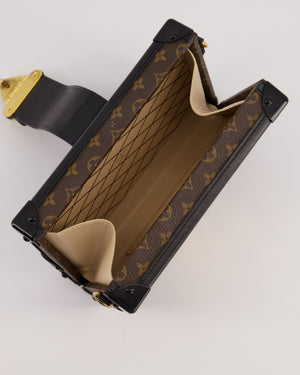 Louis Vuitton Brown Petite Malle Bag in Monogram Canvas 
Black Calfskin Leather with Gold Hardware RRP £4,550