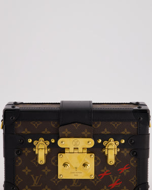 Louis Vuitton Brown Petite Malle Bag in Monogram Canvas 
Black Calfskin Leather with Gold Hardware RRP £4,550