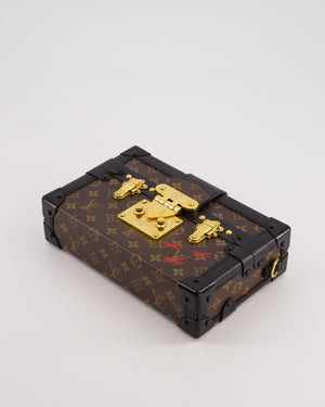 Louis Vuitton Brown Petite Malle Bag in Monogram Canvas 
Black Calfskin Leather with Gold Hardware RRP £4,550