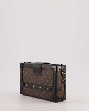 Louis Vuitton Brown Petite Malle Bag in Monogram Canvas 
Black Calfskin Leather with Gold Hardware RRP £4,550