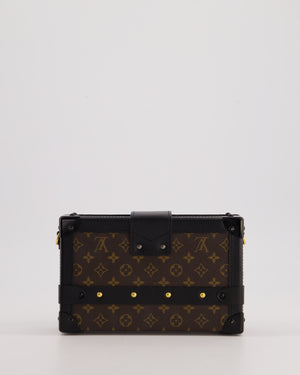 Louis Vuitton Brown Petite Malle Bag in Monogram Canvas 
Black Calfskin Leather with Gold Hardware RRP £4,550