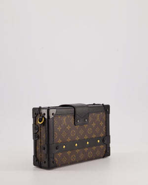 Louis Vuitton Brown Petite Malle Bag in Monogram Canvas 
Black Calfskin Leather with Gold Hardware RRP £4,550