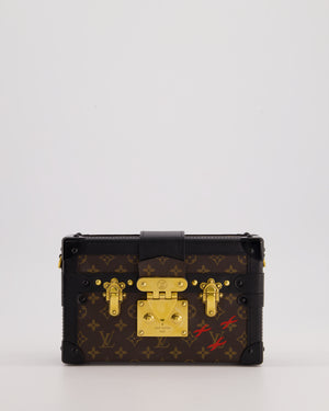 Louis Vuitton Brown Petite Malle Bag in Monogram Canvas 
Black Calfskin Leather with Gold Hardware RRP £4,550