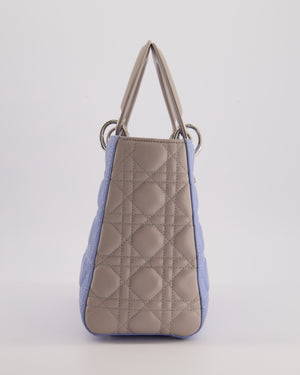 Christian Dior Celeste 
Light Grey Medium Lady Dior Bag in Cannage Lambskin with Silver Hardware RRP £5,300