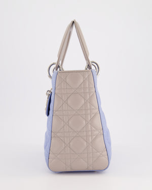 Christian Dior Celeste 
Light Grey Medium Lady Dior Bag in Cannage Lambskin with Silver Hardware RRP £5,300