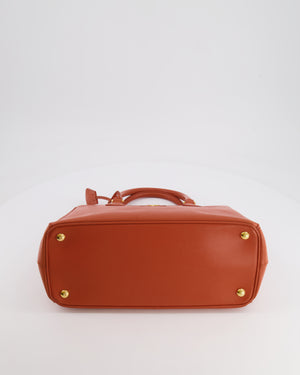 Prada Orange Galleria Bag in Saffiano Leather with Gold Hardware RRP £3,700