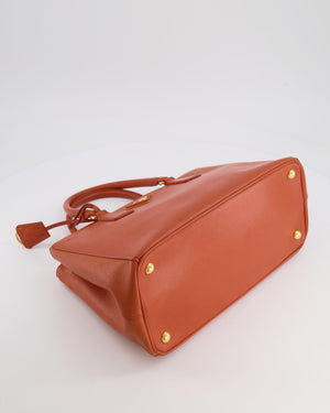 Prada Orange Galleria Bag in Saffiano Leather with Gold Hardware RRP £3,700