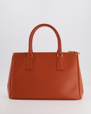 Prada Orange Galleria Bag in Saffiano Leather with Gold Hardware RRP £3,700