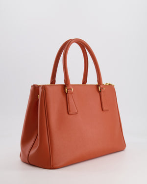 Prada Orange Galleria Bag in Saffiano Leather with Gold Hardware RRP £3,700