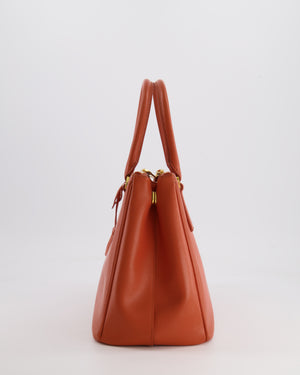 Prada Orange Galleria Bag in Saffiano Leather with Gold Hardware RRP £3,700