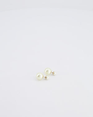 Christian Dior Pearl Cream Tribales Earrings with Gold Details