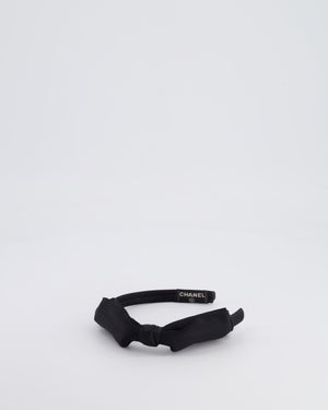 Chanel Black Headband with Bow Detail