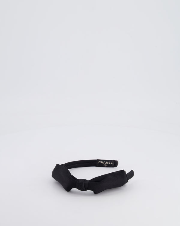 Chanel Black Headband with Bow Detail