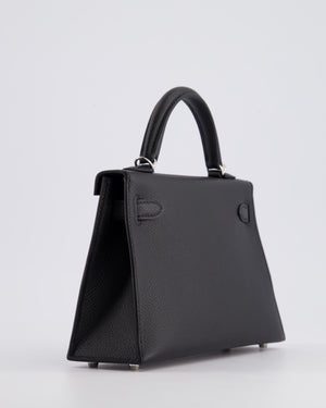 Hermès Mini Kelly II 20cm in Noir Epsom Leather with Palladium Hardware