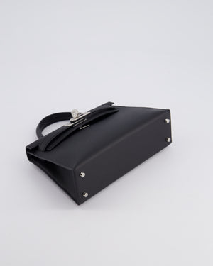 Hermès Mini Kelly II 20cm in Noir Epsom Leather with Palladium Hardware