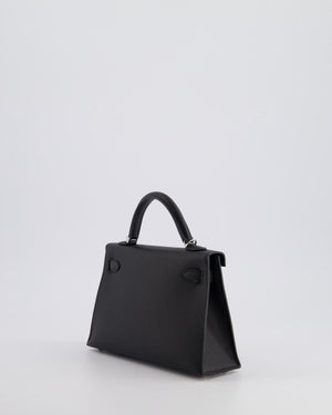 Hermès Mini Kelly II 20cm in Noir Epsom Leather with Palladium Hardware