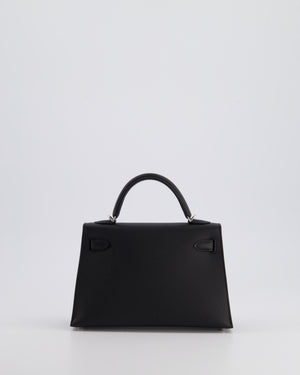 Hermès Mini Kelly II 20cm in Noir Epsom Leather with Palladium Hardware