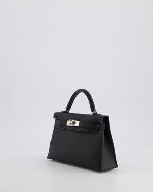 Hermès Mini Kelly II 20cm in Noir Epsom Leather with Palladium Hardware