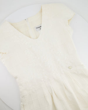 Chanel White Mini Dress With Floral Sequin Detail Size FR 42 (UK 14)