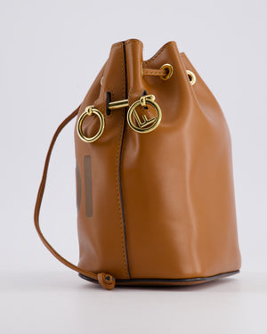 Fendi Brown Mon Tresor Bucket Bag In Brown Smooth Calfskin Leather with Gold Hardware RRP £1,420