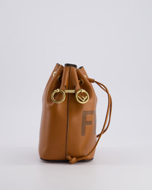 Fendi Brown Mon Tresor Bucket Bag In Brown Smooth Calfskin Leather with Gold Hardware RRP £1,420