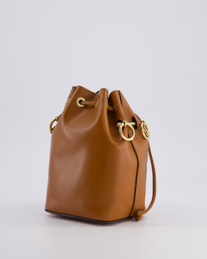 Fendi Brown Mon Tresor Bucket Bag In Brown Smooth Calfskin Leather with Gold Hardware RRP £1,420