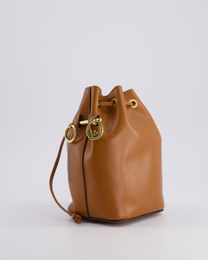 Fendi Brown Mon Tresor Bucket Bag In Brown Smooth Calfskin Leather with Gold Hardware RRP £1,420