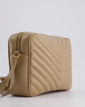 Saint Laurent Lou Camera Bag in Beige Chevron Matelassé Leather with Gold Hardware RRP £1,350