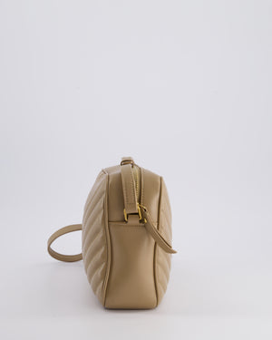 Saint Laurent Lou Camera Bag in Beige Chevron Matelassé Leather with Gold Hardware RRP £1,350