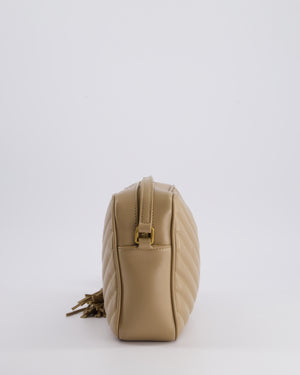 Saint Laurent Lou Camera Bag in Beige Chevron Matelassé Leather with Gold Hardware RRP £1,350