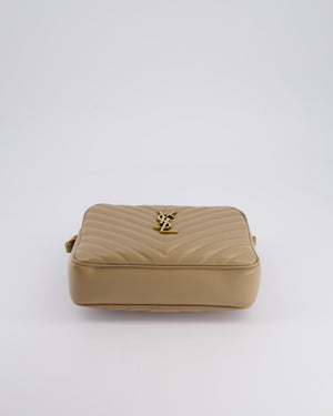 Saint Laurent Lou Camera Bag in Beige Chevron Matelassé Leather with Gold Hardware RRP £1,350