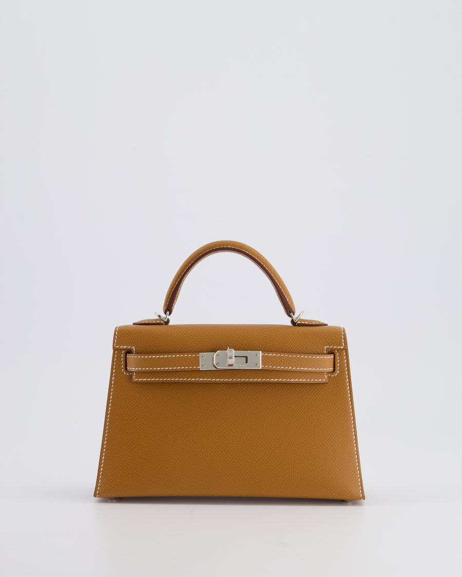 Hermès Mini Kelly II 20cm Bag in Gold Epsom Leather with Palladium Hardware